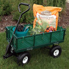 Lw-uc-combo-gr Sunnydaze Decor Green Utility Cart With Folding Sides 815008024480