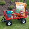 Lw-uc421-rd Sunnydaze Decor Utility Cart With Removable Folding Sides 815008023421
