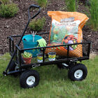 Lw-uc438-bk Sunnydaze Decor Utility Cart With Removablefolding Sides Black 815008023438