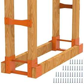 Lx-fwr03-2 Lx Firewood Log Storage Rack Bracket Kit With Screws Steel Fireplace 2 Pieces