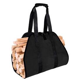 Ktgndp895 Marrywindix Firewood Carrier Waxed Canvas Fire Place Wood Carring Bag Black