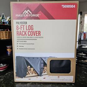 5698984 Master Forge Firewood Rack Cover Waterproof 8 Feet Strong Polyester New Tie Down Straps Black