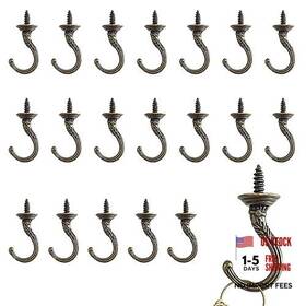 Mike Home Bs00208 20 Pcs Screw Hooks Pattern Carving In Mug Metal Heavy Duty
