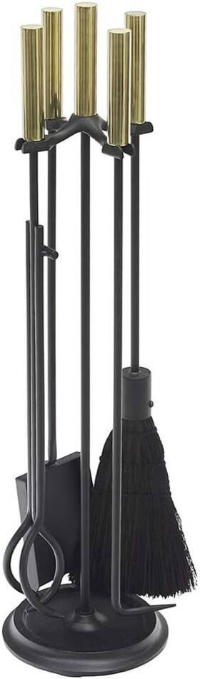 Wr-48pb Minuteman International Bedford Fireplace Tool Set Polished Brass And Black