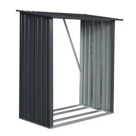 Misopily 445042627618 60 Inch X 30 Outdoor Steel Firewood Rack Open Wood Shed With Sloped Roof For
