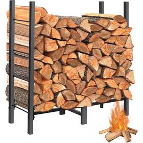 Misopily 705353422454 2.7 Ft. Firewood Rack Holder For Fireplace Wood Storage Heavy Duty Logs Stand