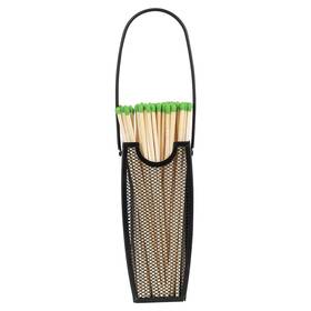 A08830bk Modern Ember Match Stick Holder In Black Decorative Mesh Metal Storage Bucket Caddy Ba