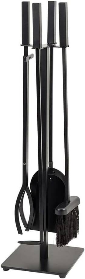 T51521bk Modern Ember Harriet Fireplace Tool Set In Black - Includes Brush Shovel