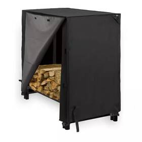 Modern Leisure 313096960937 48 Inch L X 24 W 42 H Black Monterey 4 Ft. Outdoor Log Rack Cover
