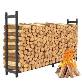 Mofeez 647535953984 Firewood Rack Outdoor 8ft Log Holder For Wood Storage Steel Only