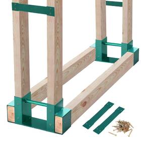 Mofeez 742484179444 Outdoor Firewood Log Storage Rack 2x4 Bracket Kit Fireplace Wood Stor