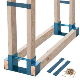 Mofeez 742484179468 Outdoor Firewood Log Storage Rack 2x4 Bracket Kit Fireplace Wood Hol