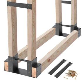 Mofeez 742484179475 Outdoor Firewood Log Storage Rack 2x4 Bracket Kit Fireplace Wood Hol