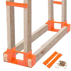 99mf18015-5 Mofeez Outdoor Firewood Log Storage Rack 2x4 Bracket Kit Fireplace Wood Hol