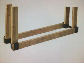 99mf18160-4 Mofeez Outdoor Firewood Log Storage Rack 2x4 Bracket Kit Fireplace Wood Holder