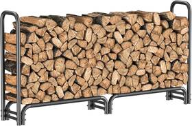 Mr Ironstone 313113178161 8ft Firewood Rack Outdoor With Fabric Mesh For Storing Logs Of Vari