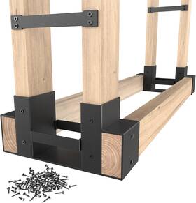 Mr Ironstone 711181781434 Firewood Rack Outdoor Indoor Brackets Kit Adjustable