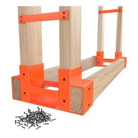 Mr Ironstone 850052354534 Firewood Log Storage Rack Bracket Kit Adjustable Length Based On The Amount