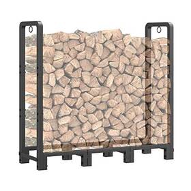 Mr Ironstone 850052354565 4ft Firewood Rack Outdoor Indoor Upgraded Heavy Duty Adjustable Fire Wood Ra