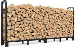 8654321 Mr Ironstone 8ft Firewood Rack Outdoor Indoor Upgraded Heavy Duty Adjustable Fi