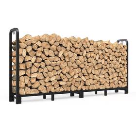 Fr16 Mr Ironstone 8ft Firewood Rack Outdoor Indoor Upgraded Heavy Duty Adjustable Fire Wood Ra