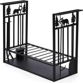 Myfireplacedirect 313015977947 Firewood Rack With 4 Fireplace Tools Outdoor Heavy-duty Log Wood Storage Accesso