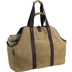 Myfireplacedirect 742939949721 Waxed Canvas Log Carrier Tote Bag Extra Large Durable Firewood Holder With Ha
