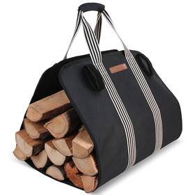 Myfireplacedirect 742939949837 Indoor Heavy Firewood Log Carrier Tote Oxford Canvas Fabric Foldable Wood Ca
