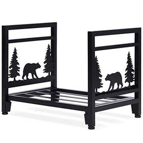 Myfireplacedirect 974074731181 Firewood Rack Heavy Duty Steel Black 19 X 13 14.8 In