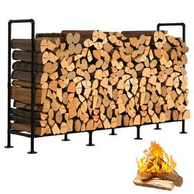 Sh2524-b1 Nananardoso 4ft Outdoor Indoor Firewood Rack Metal Log Holder For Fireplace Wood Storage