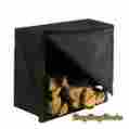 Nhsl1054 Log Rack Steel Firewood And Cover Durable Pvc Material Black Finish 5691764353027