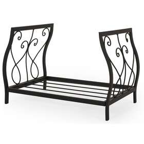 311954 Noble House Brinda Traditional Metal Log Rack In Matte Black Finish