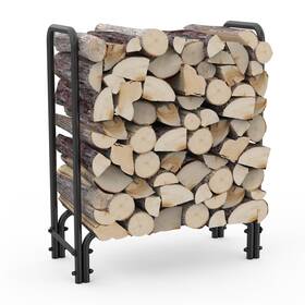 F-fwr9004-bk1-eu Onlyfire 28 Inch Outdoor Indoor Firewood Rack Fire Logs Stand Stacker For Fireplace W