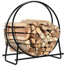 Op70547 Costway Tubular Steel Log Hoop Firewood Storage Rack 6499853107754