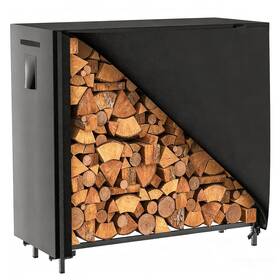 Organizelink 726852293048 4ft Heavy Duty Firewood Rack Outdoor With Cover Metal Log Holder Stacker