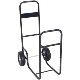 Qs-wy287 Otryad Outdoor Bar Carts 42.32 Inch H Firewood Wood Rack With Pneumatic Wheels Black