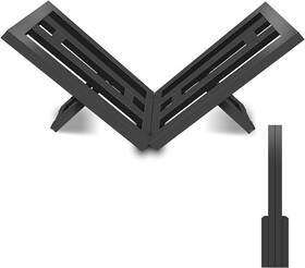 Ougewood 313096337395 Firewood Rack Indoor Outdoor Portable Wood Black Steel Fireplace Log Hol