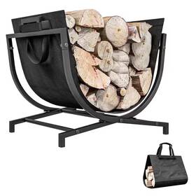 Outsunny 445025648647 16.9 Inch X 15 15.9 Outdoor Metal Folding Firewood Rack With Canvas Car
