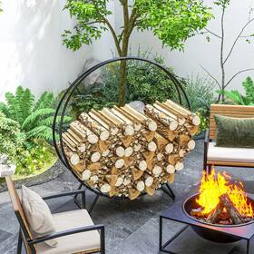 Us842-360v01bk0141 Outsunny 48 Inch Waterproof Firewood Rack With Cover Outdoor Indoor Log