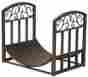 P60074 Panncea Sturdy Log Bin With Scrolls Brushed Bronze Fireplace Mantel Rack Steel Storage 809395312367