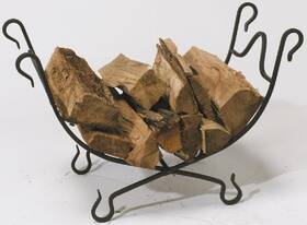 15221 Panacea Wrought Iron Fireplace Log Bin 20 Inch H X 21 W 14 D Black