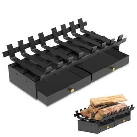 Pr-fg-01 Pearwow Fireplace Grate With Ash Tray Kit 20 Inch Wide Heavy Duty Solid Steel Bar Fir