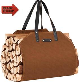 Permade 313055629615 Firewood Carrier With Real Leather Handles Log For Wa