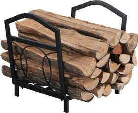 Phi Villa 313020725755 17 Inch Small Firewood Log Rack Indoor/outdoor Steel Wood Storage