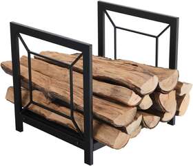Phi Villa 445021790722 17 Inches Small Firewood Log Rack Holding Storage Brackets For Indoor/