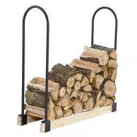 Pleasant Hearth 313101968989 Firewood Rack Bracket Kit Log Storage Durable Steel Holder Adjustable Organizer