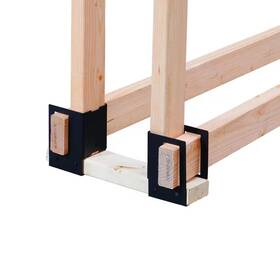Pleasant Hearth 726084969636 4-pc. Firewood Rack Log Brackets 2 X 4 Lumber 1/2 Cord Storage System Fire Wood