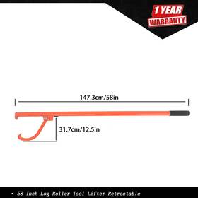 Esl1498905 Powerpump 58inch Log Peavey Cant Hook With Adjustable Logging Tool Roller