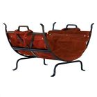 Pr-148434 Pemberly Row Iron Log Holder With Suede Leather 680270374751
