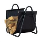 Pr-44383 Pemberly Row Black Log Holder With Heavy Canvas 680270389922